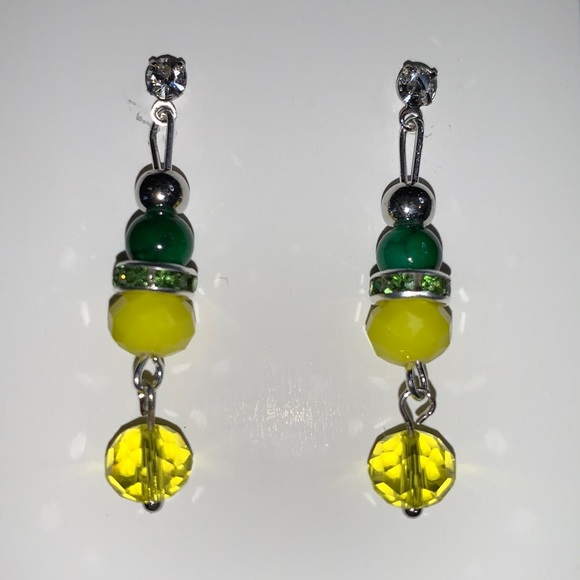 Oregon Ducks Themed Handcrafted Earrings - Picture 3 of 8